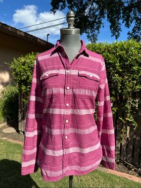 J. Crew Factory Pink Striped Button-Down Shirt